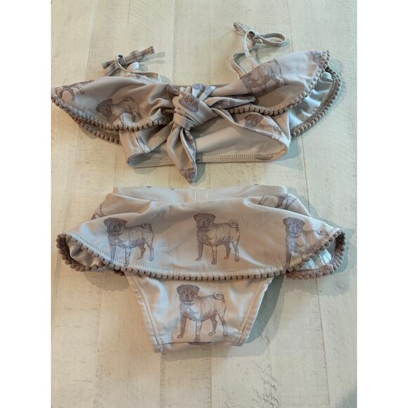 Kate Quinn 12-18 Month Pug Two Piece Bikini Swimsuit EUC - Picture 2 of 4